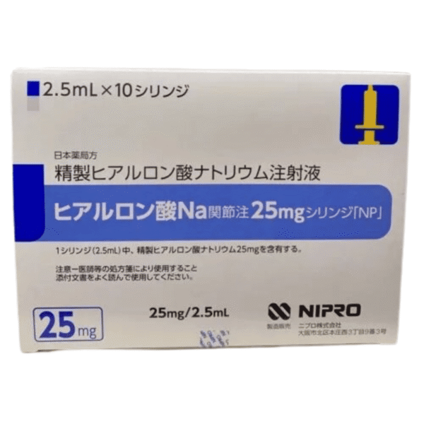 Hyaluronic Acid Sodium Joint Injection 25mg Syringe NP 10 Syringes